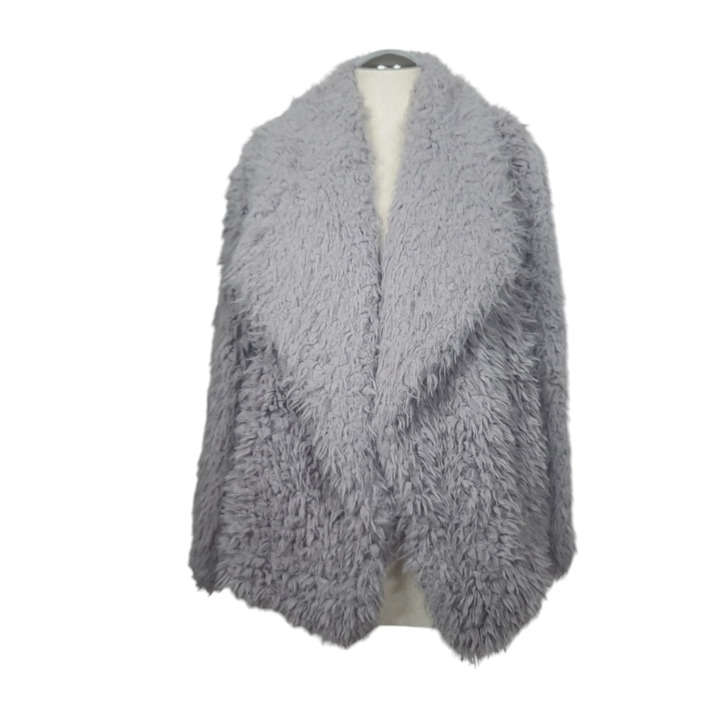 Ashley By 26 International Open Gray Fuzzy Cardigan S